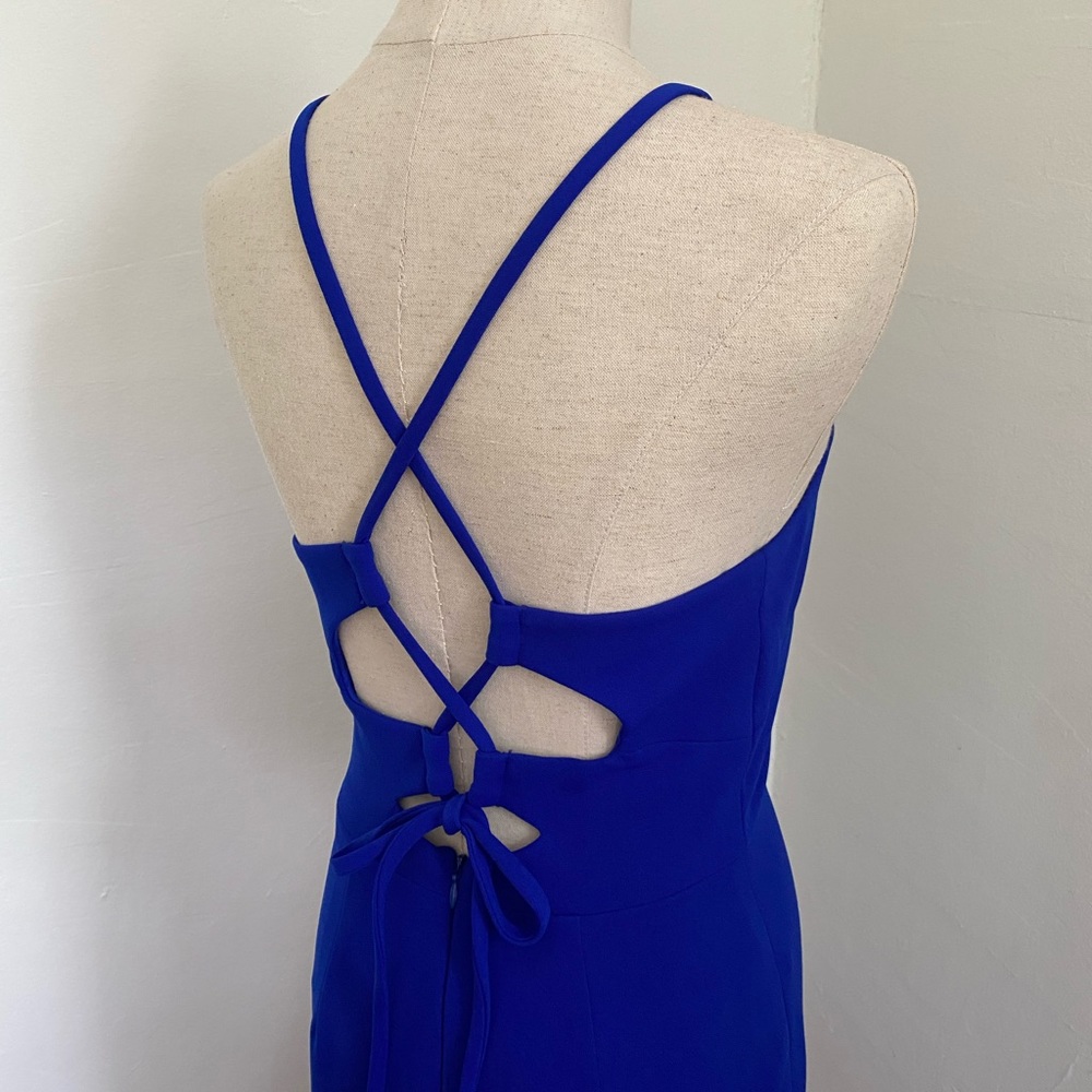 Royal Blue Tie Back Midi Dress